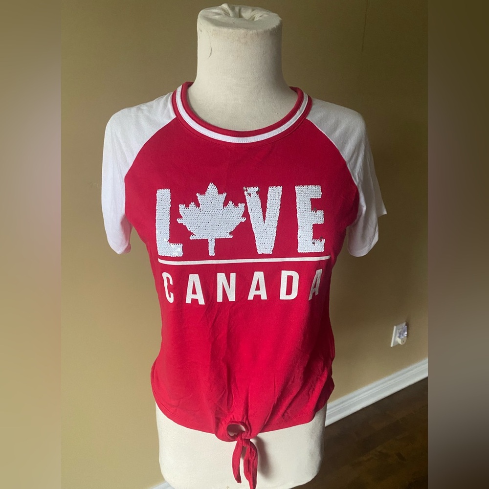 Children Place Vibrant Red Shirt with White Accents
